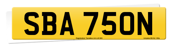 Registration number SBA 750N